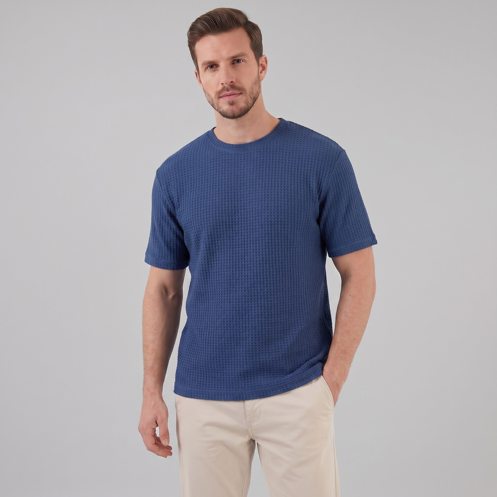 Men's Casual Structured Cotton T-Shirt for Summer Wear