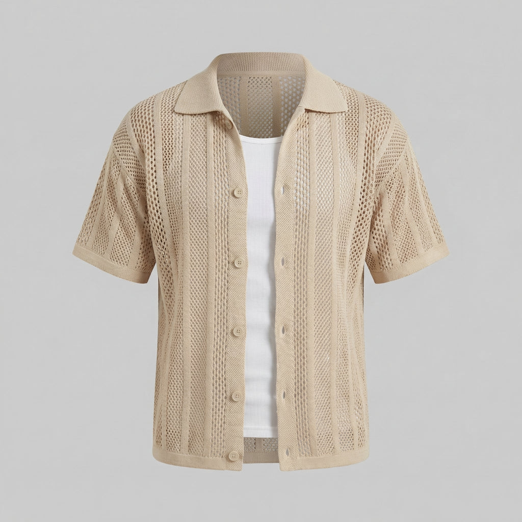Men's Casual Summer Shirt - Lightweight Cotton Short Sleeve Top