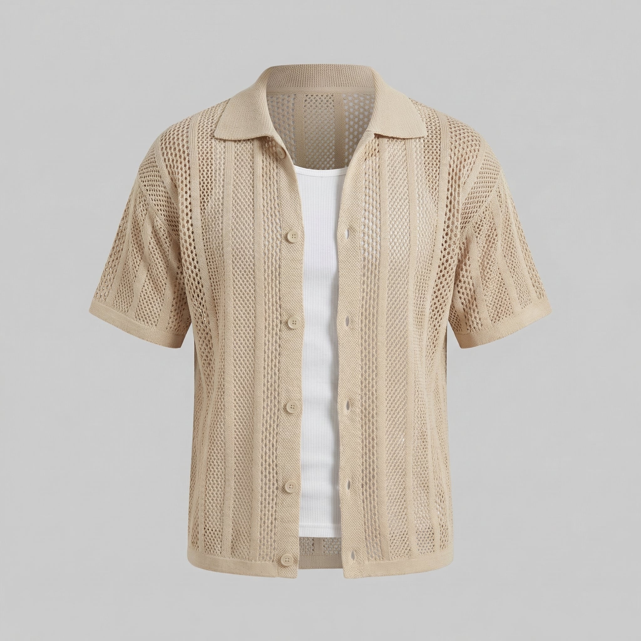 Men's Casual Summer Shirt - Lightweight Cotton Short Sleeve Top