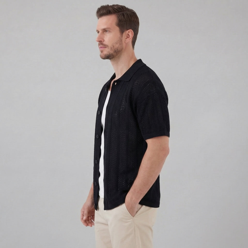 Men's Casual Summer Shirt - Lightweight Cotton Short Sleeve Top