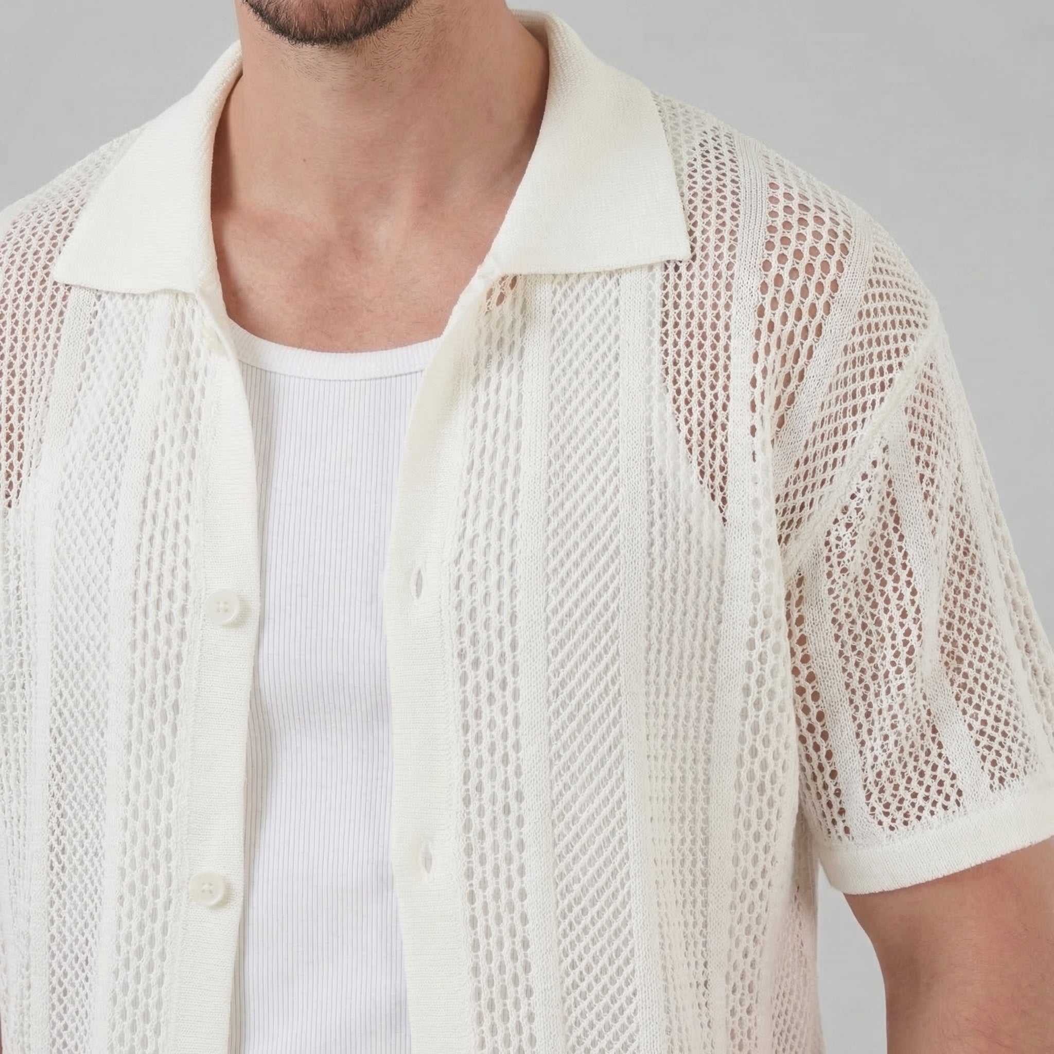 Men's Casual Summer Shirt - Lightweight Cotton Short Sleeve Top