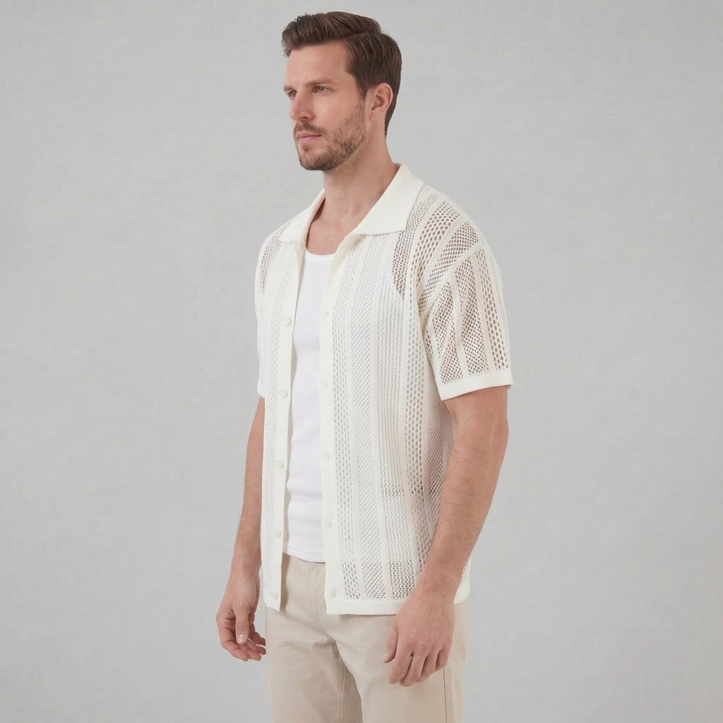 Men's Casual Summer Shirt - Lightweight Cotton Short Sleeve Top