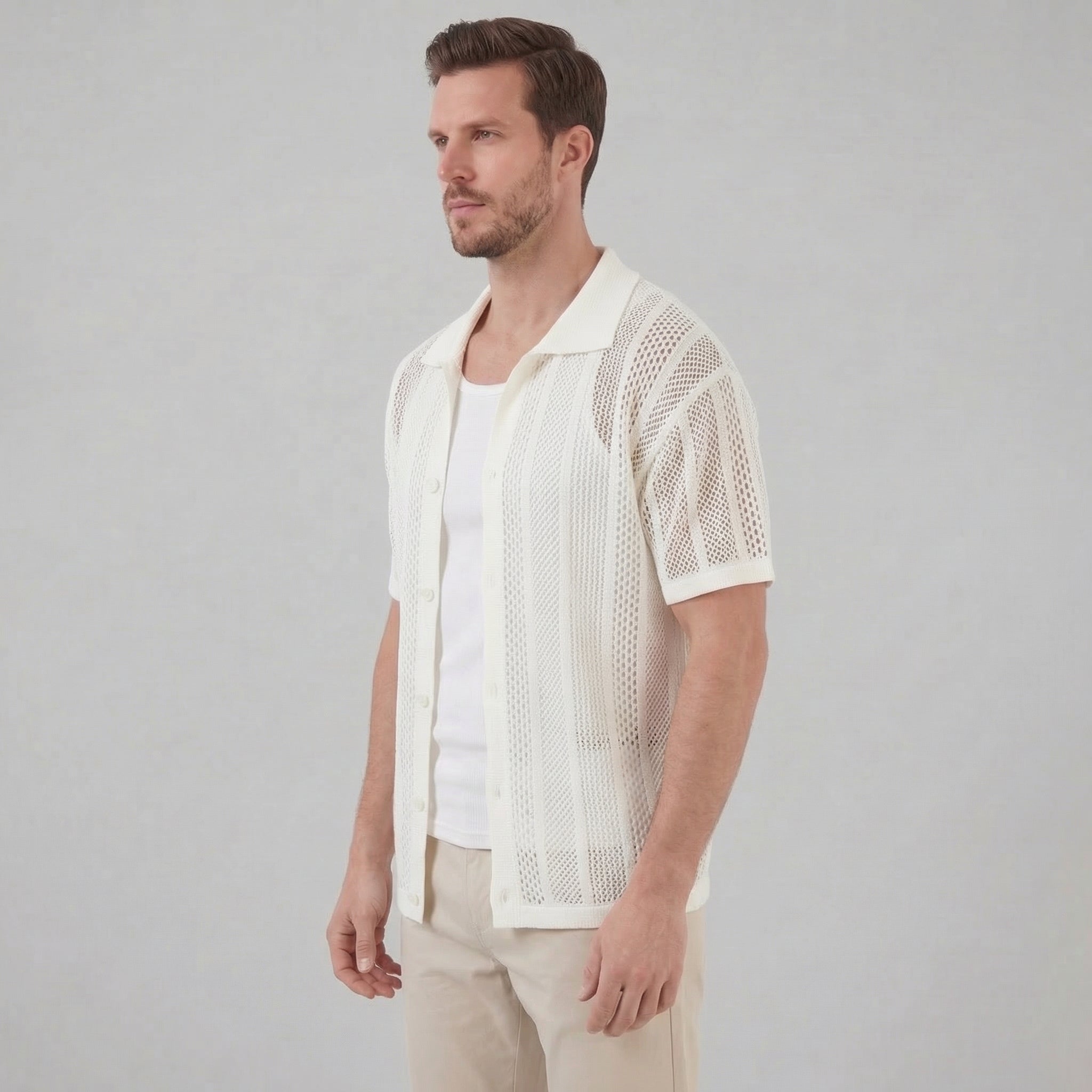 Men's Casual Summer Shirt - Lightweight Cotton Short Sleeve Top