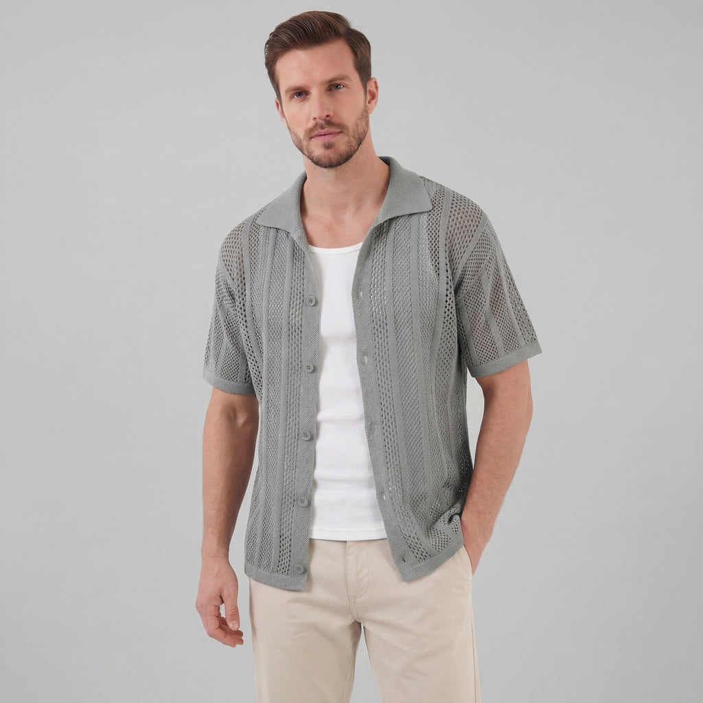 Men's Casual Summer Shirt - Lightweight Cotton Short Sleeve Top