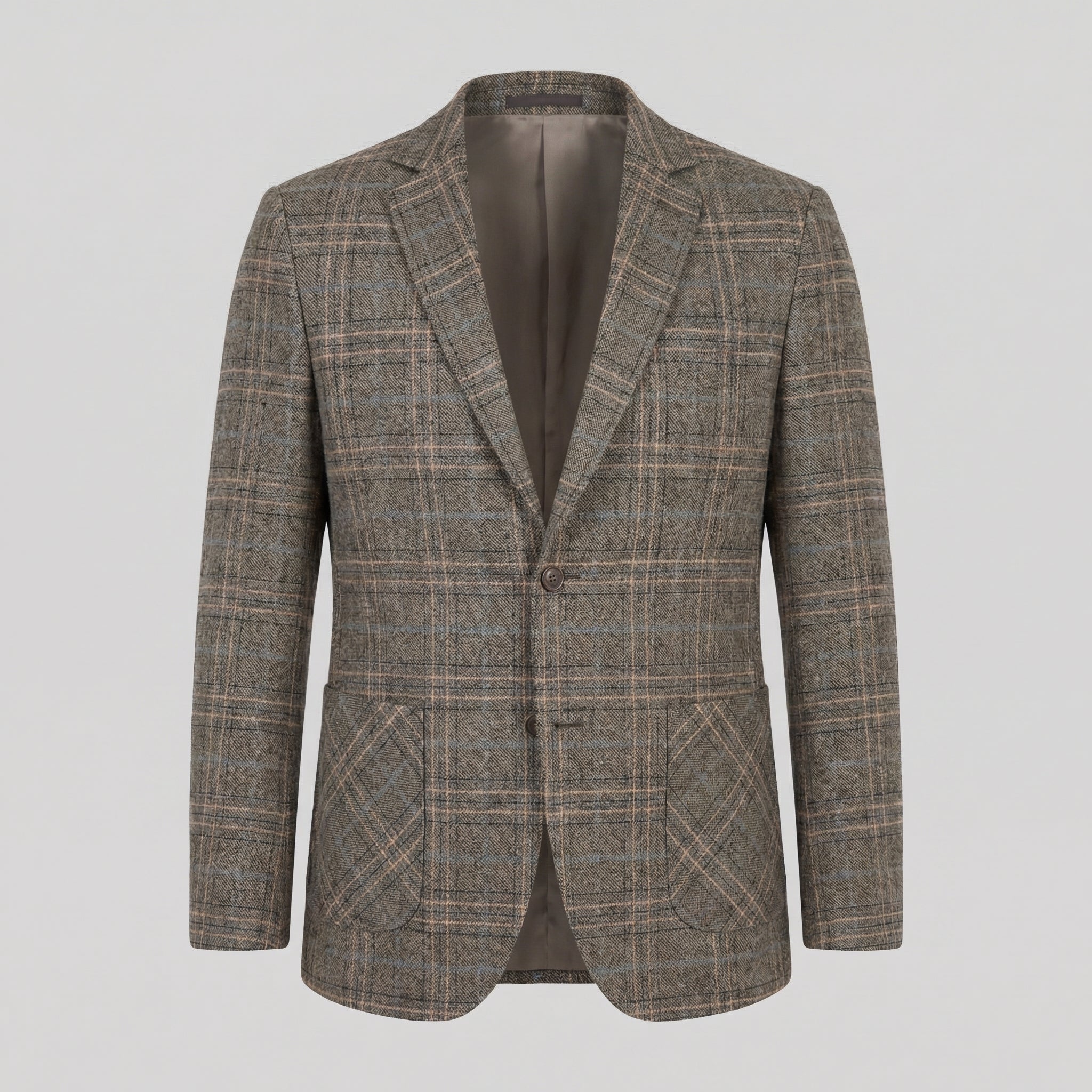 Men's Checked Blazer Jacket - Lightweight Fabric - Smart Casual Wear