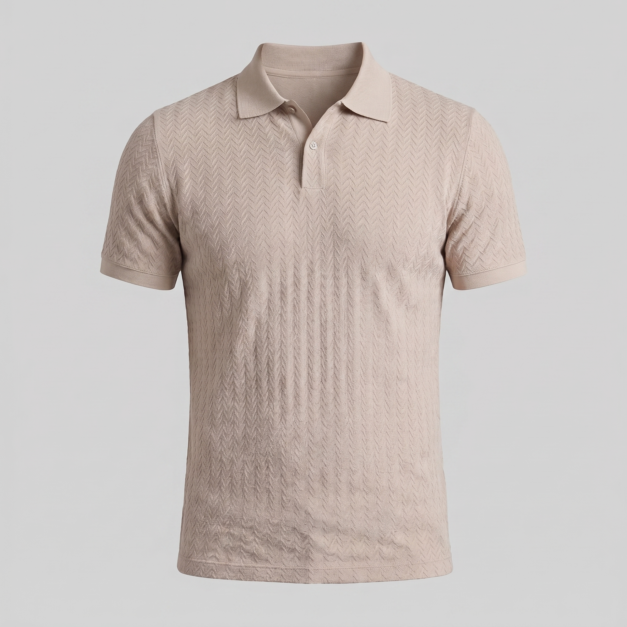 Men's Chevron Knit Polo Shirt - Comfortable Casual Wear for Everyday Style