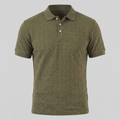 Men's Chevron Knit Polo Shirt - Comfortable Casual Wear for Everyday Style