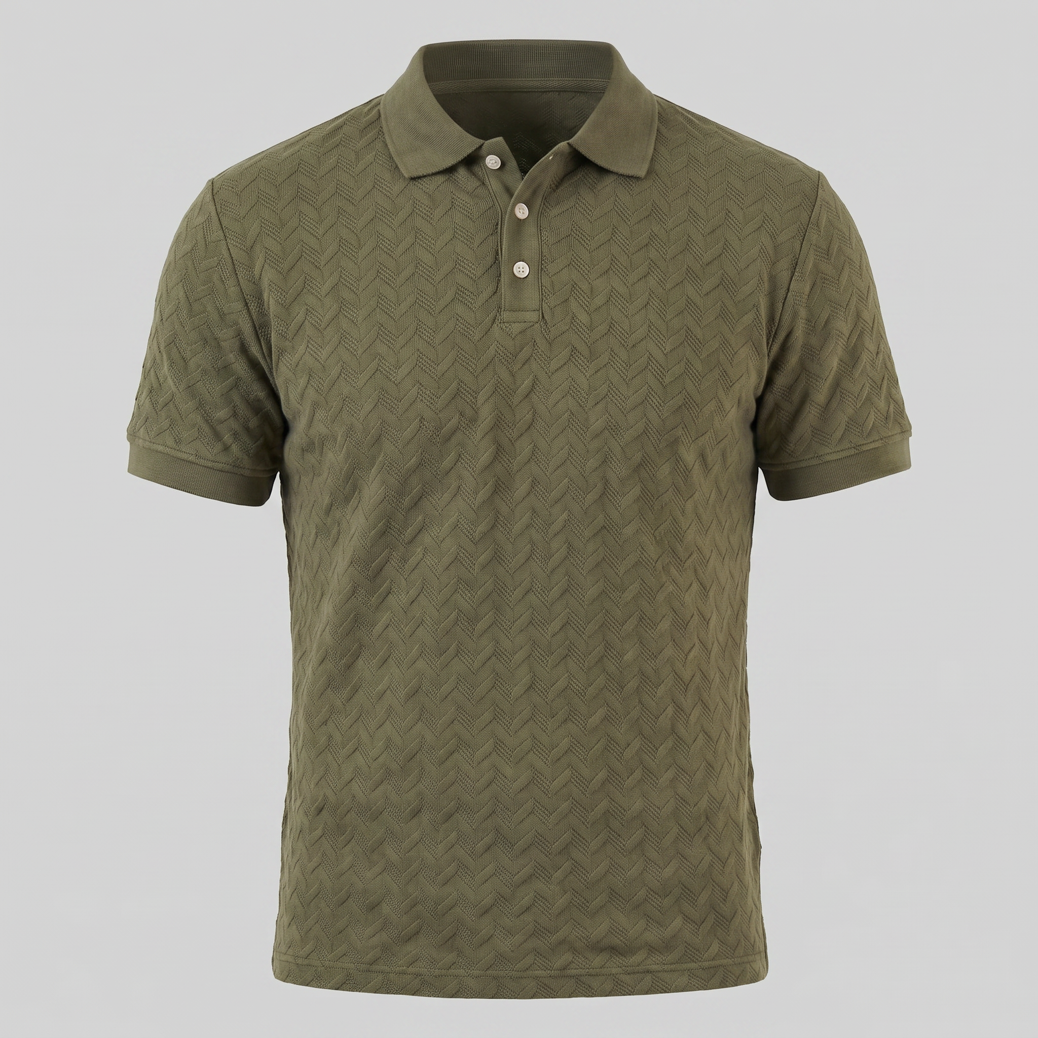 Men's Chevron Knit Polo Shirt - Comfortable Casual Wear for Everyday Style