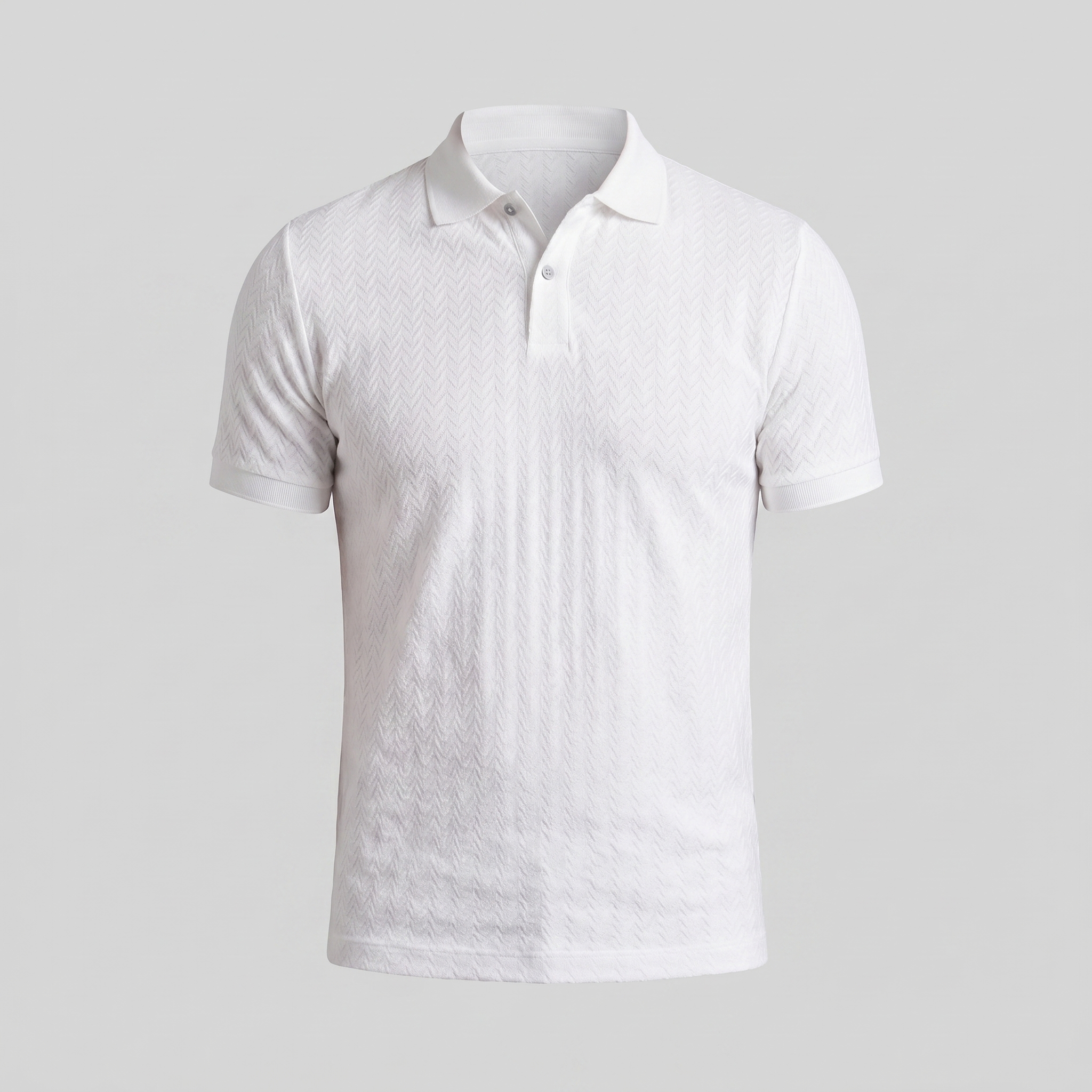 Men's Chevron Knit Polo Shirt - Comfortable Casual Wear for Everyday Style
