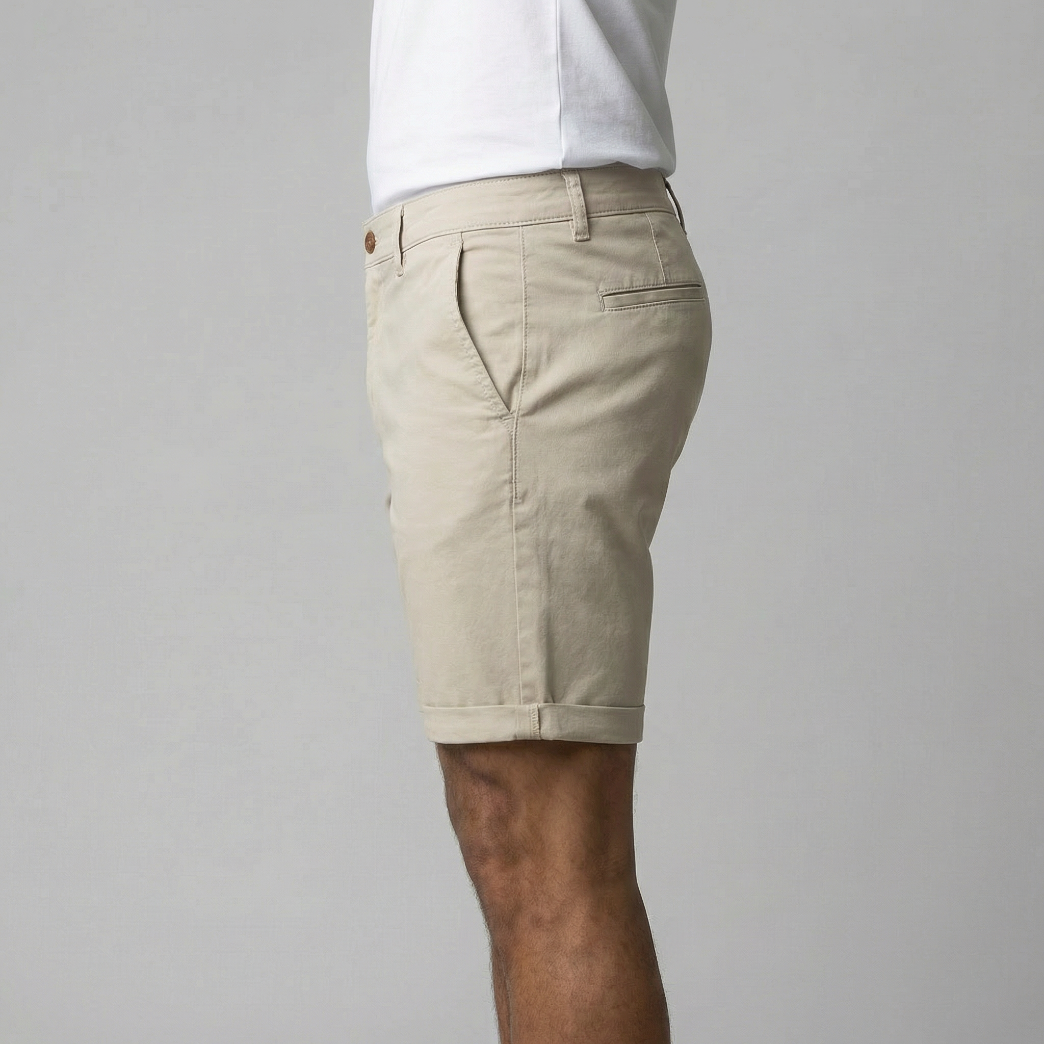 Men's Chino Shorts - Cotton Blend - Classic Fit - Casual Summer Wear