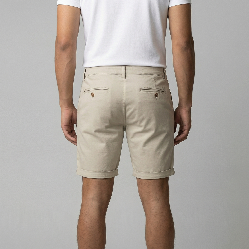 Men's Chino Shorts - Cotton Blend - Classic Fit - Casual Summer Wear