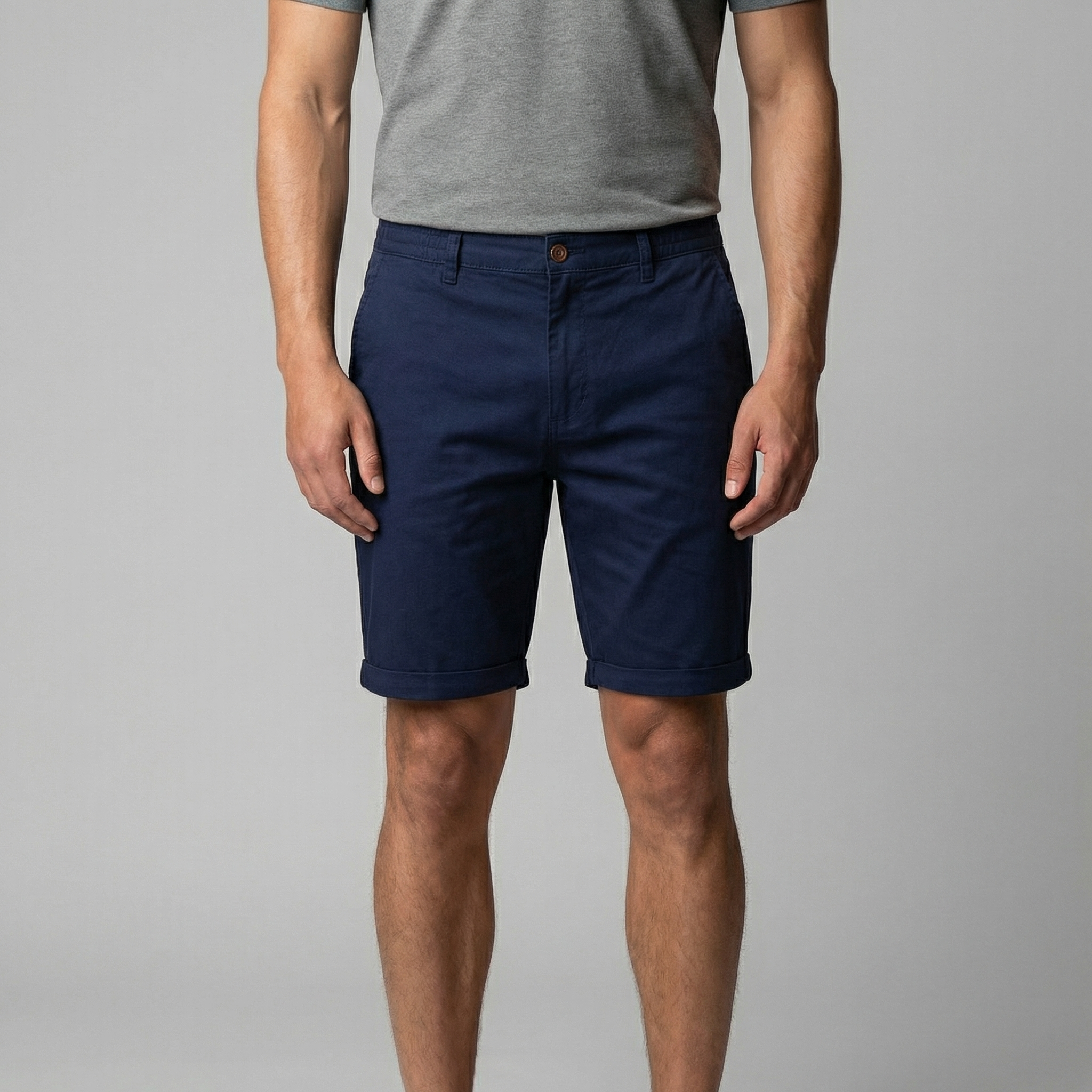 Men's Chino Shorts - Cotton Blend - Classic Fit - Casual Summer Wear