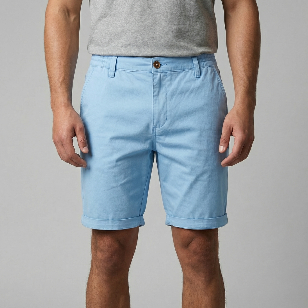 Men's Chino Shorts - Cotton Blend - Classic Fit - Casual Summer Wear