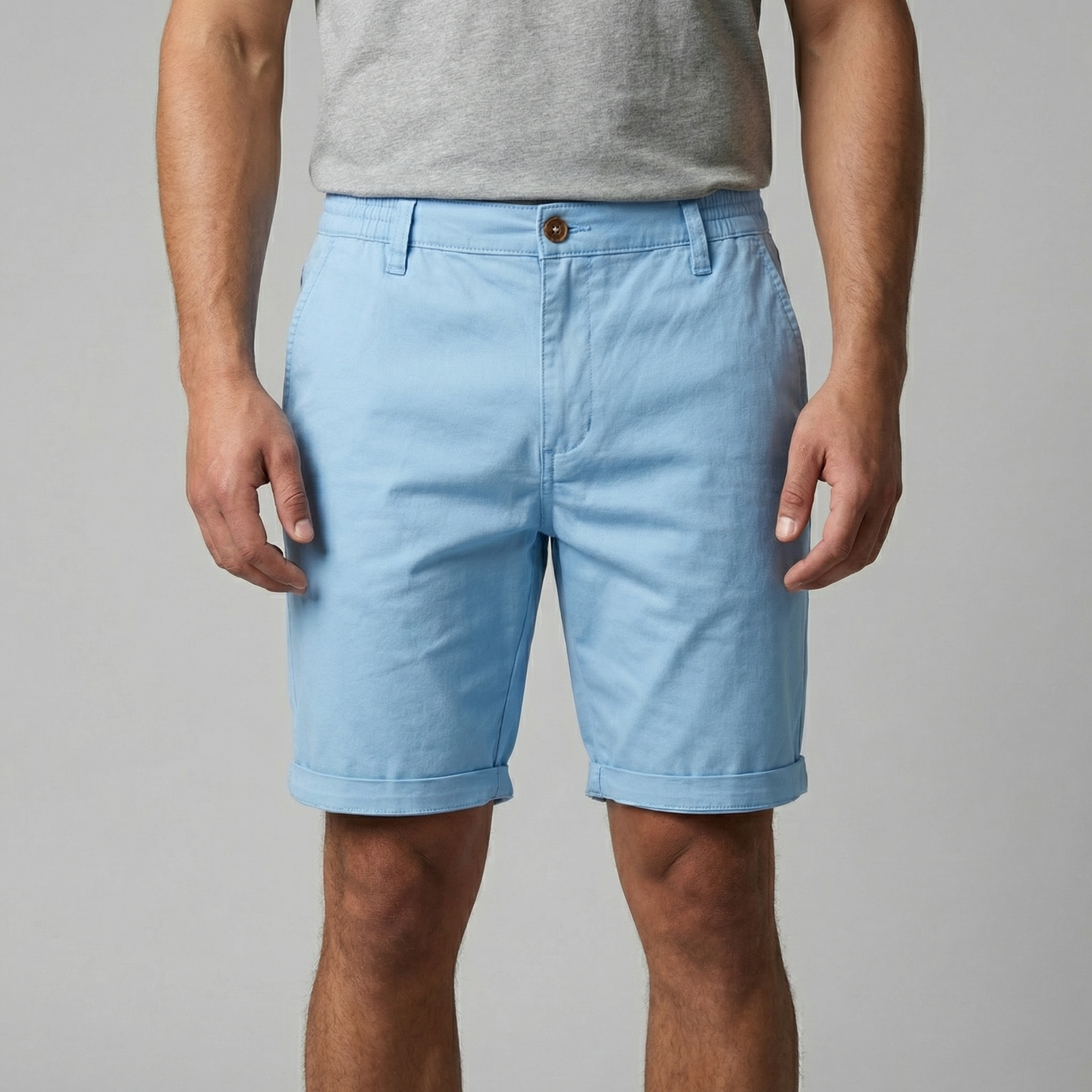 Men's Chino Shorts - Cotton Blend - Classic Fit - Casual Summer Wear
