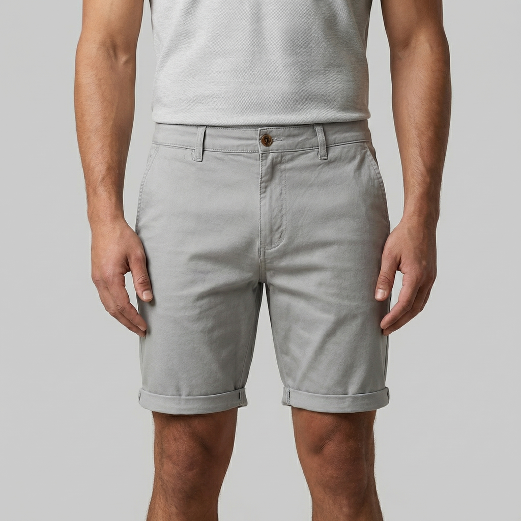 Men's Chino Shorts - Cotton Blend - Classic Fit - Casual Summer Wear
