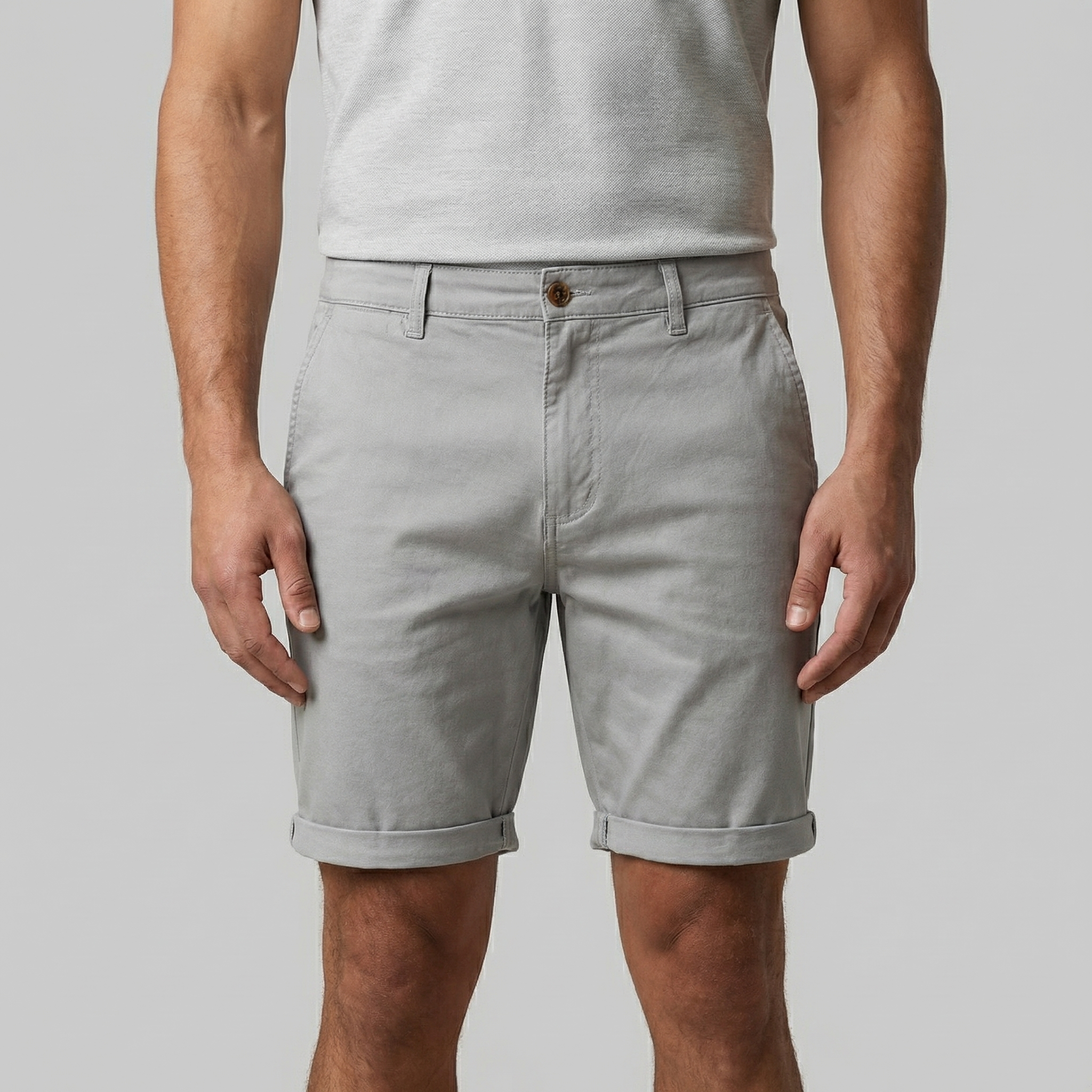 Men's Chino Shorts - Cotton Blend - Classic Fit - Casual Summer Wear