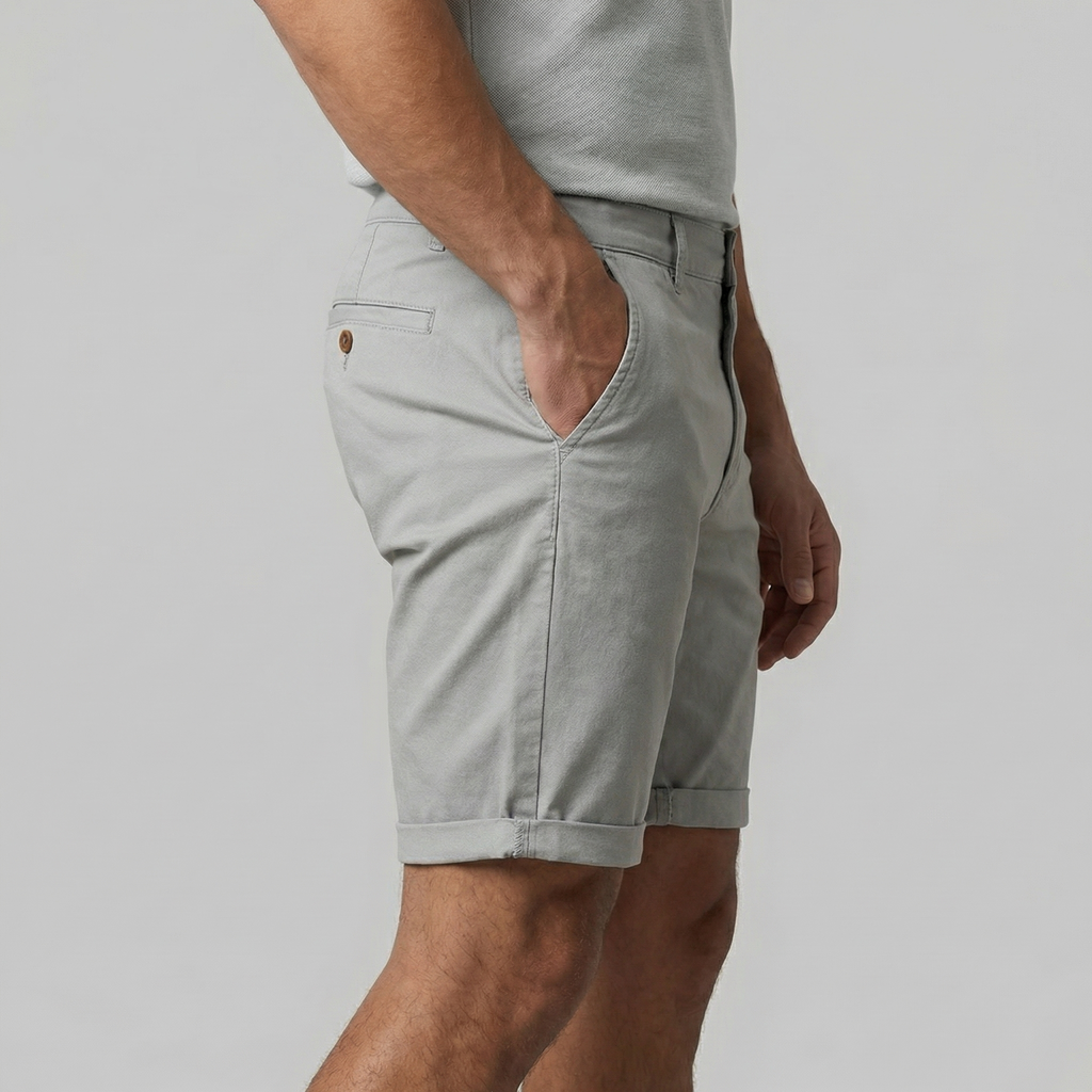 Men's Chino Shorts - Cotton Blend - Classic Fit - Casual Summer Wear