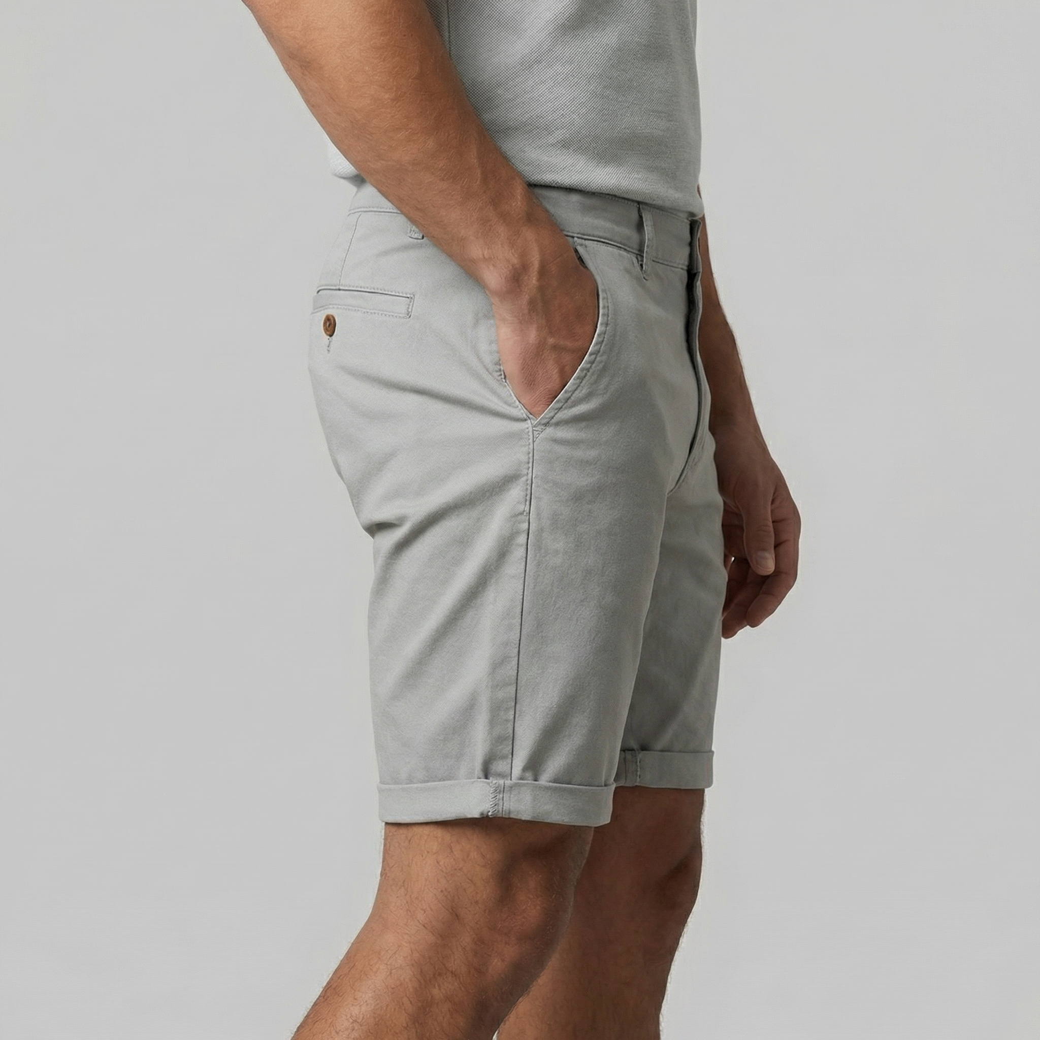 Men's Chino Shorts - Cotton Blend - Classic Fit - Casual Summer Wear