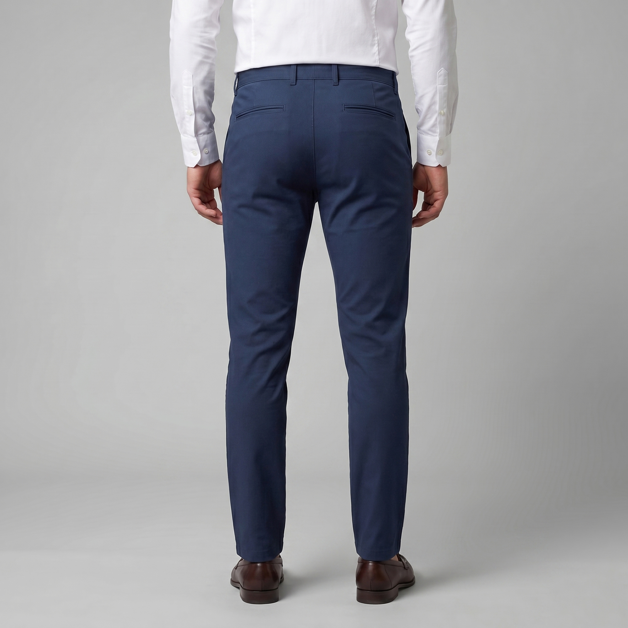 Men's Chino Trousers - Straight Leg, Cotton Blend, Casual Wear