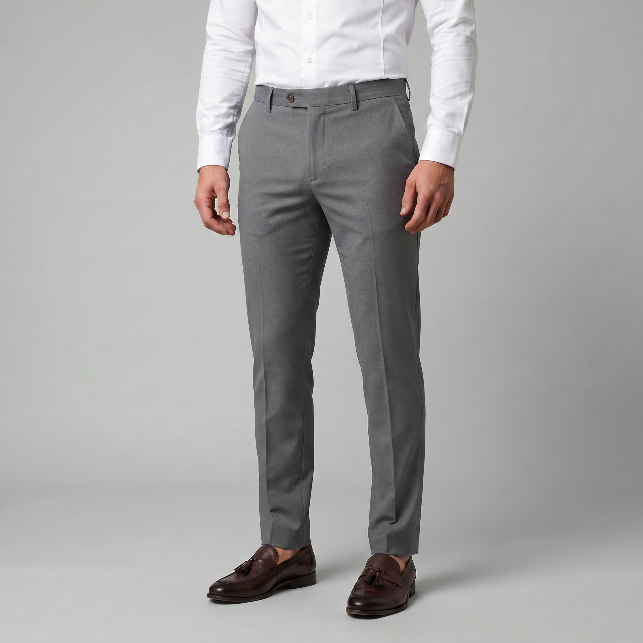 Men's Chino Trousers - Straight Leg, Cotton Blend, Casual Wear