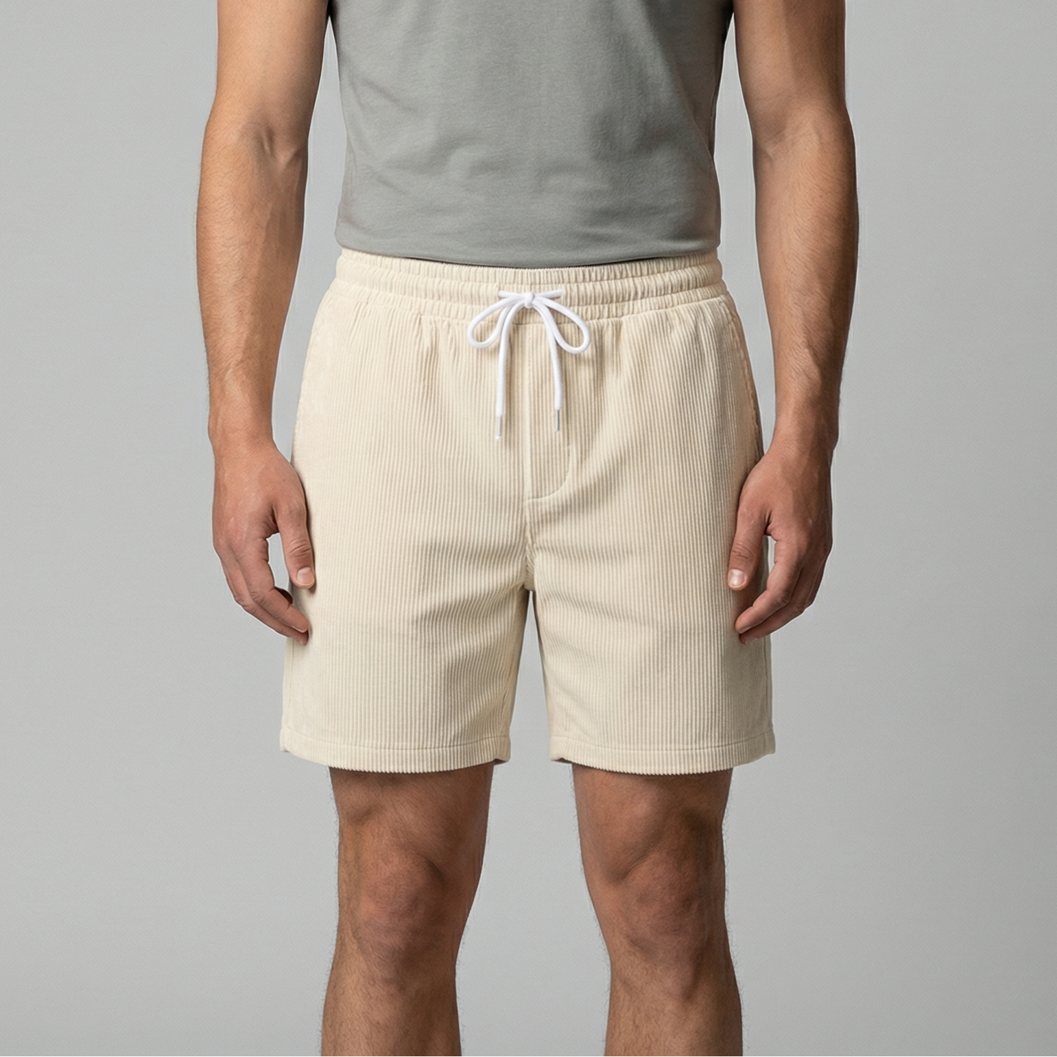 Men's Corduroy Shorts - Relaxed Fit, Casual Style for Summer Wear