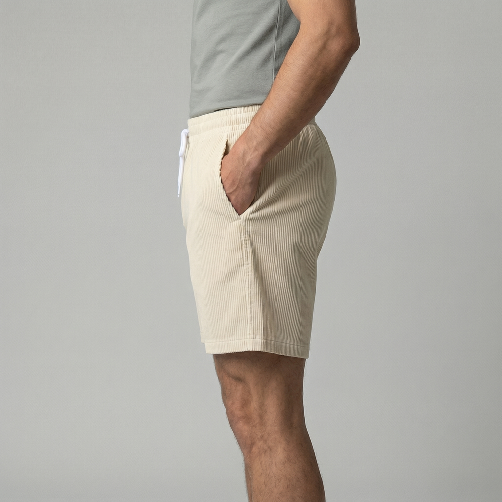 Men's Corduroy Shorts - Relaxed Fit, Casual Style for Summer Wear