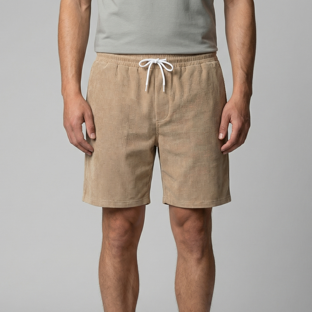 Men's Corduroy Shorts - Relaxed Fit, Casual Style for Summer Wear