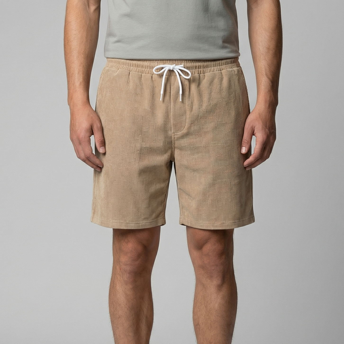 Men's Corduroy Shorts - Relaxed Fit, Casual Style for Summer Wear