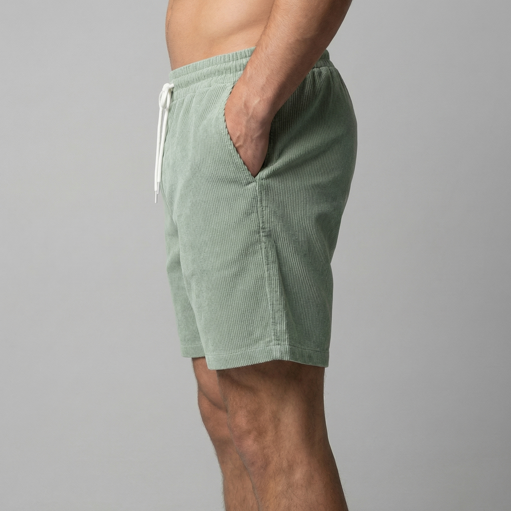 Men's Corduroy Shorts - Relaxed Fit, Casual Style for Summer Wear