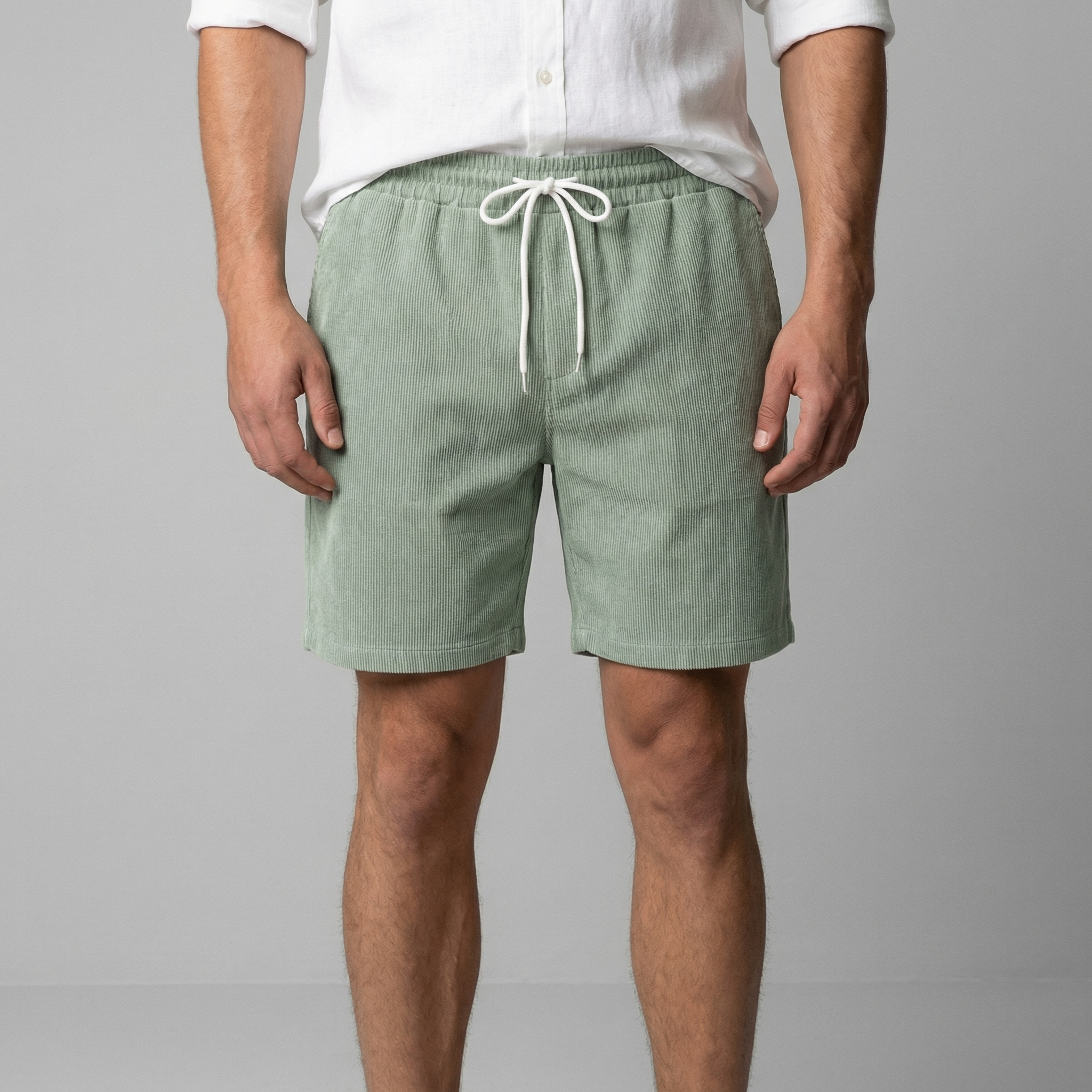 Men's Corduroy Shorts - Relaxed Fit, Casual Style for Summer Wear