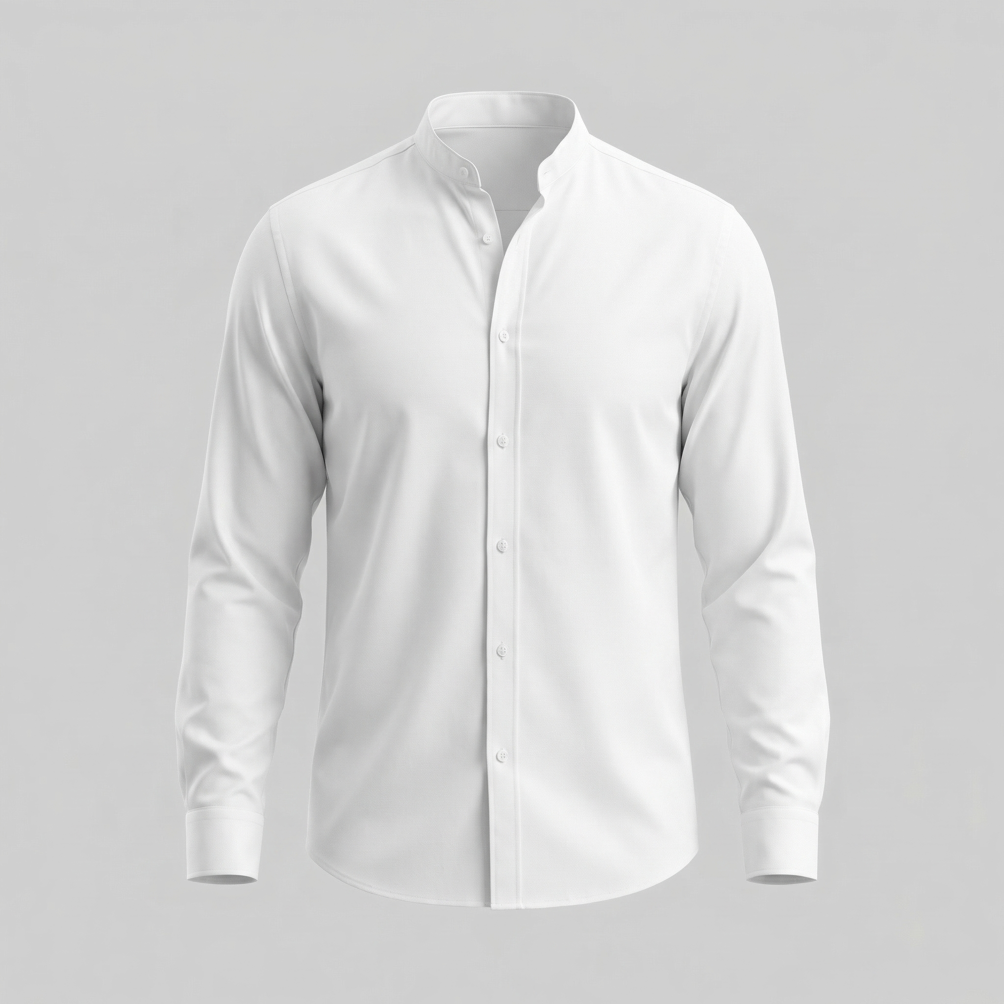 Men's Cotton Henley Collar Dress Shirt for Casual and Formal Wear