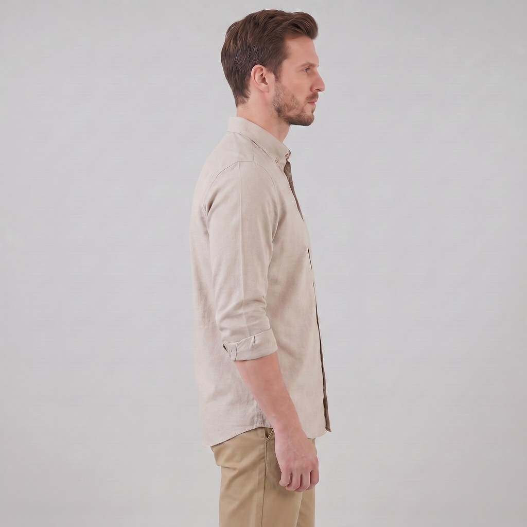 Men's Cotton Oxford Button-Down Dress Shirt for Formal and Casual Wear