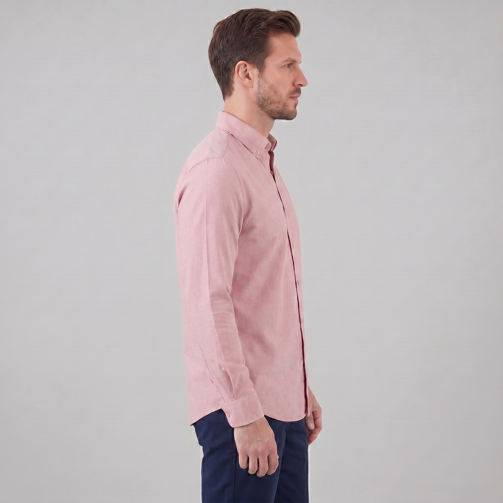 Men's Cotton Oxford Button-Down Dress Shirt for Formal and Casual Wear