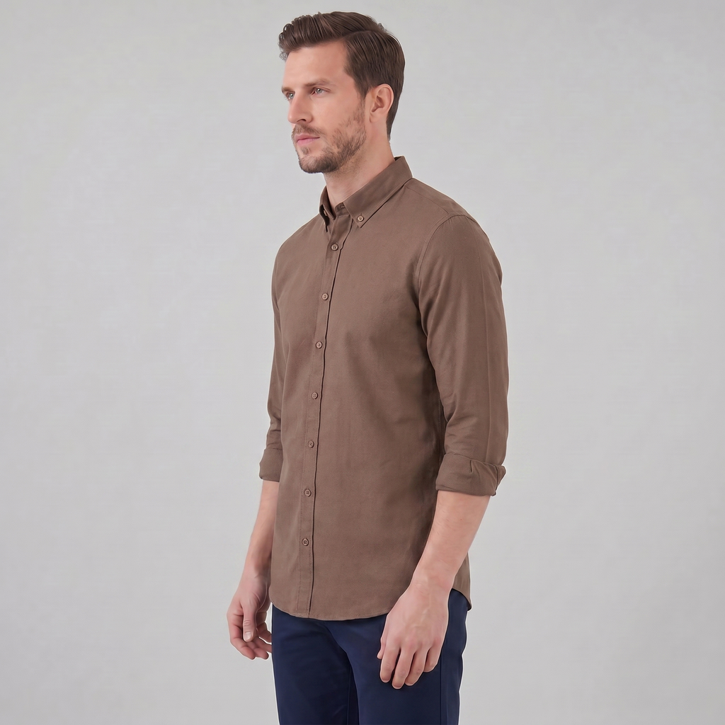 Men's Cotton Oxford Button-Down Dress Shirt for Formal and Casual Wear