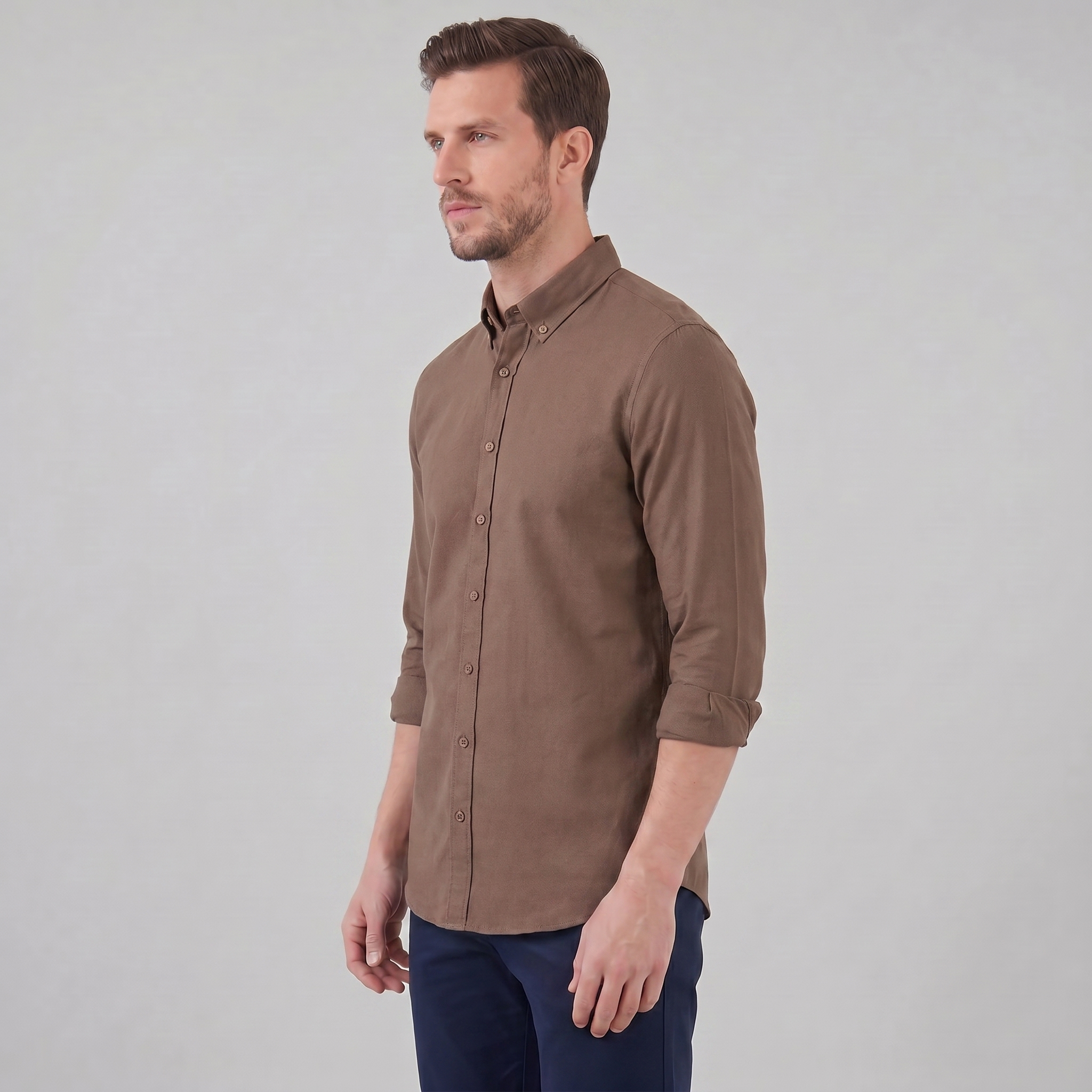 Men's Cotton Oxford Button-Down Dress Shirt for Formal and Casual Wear