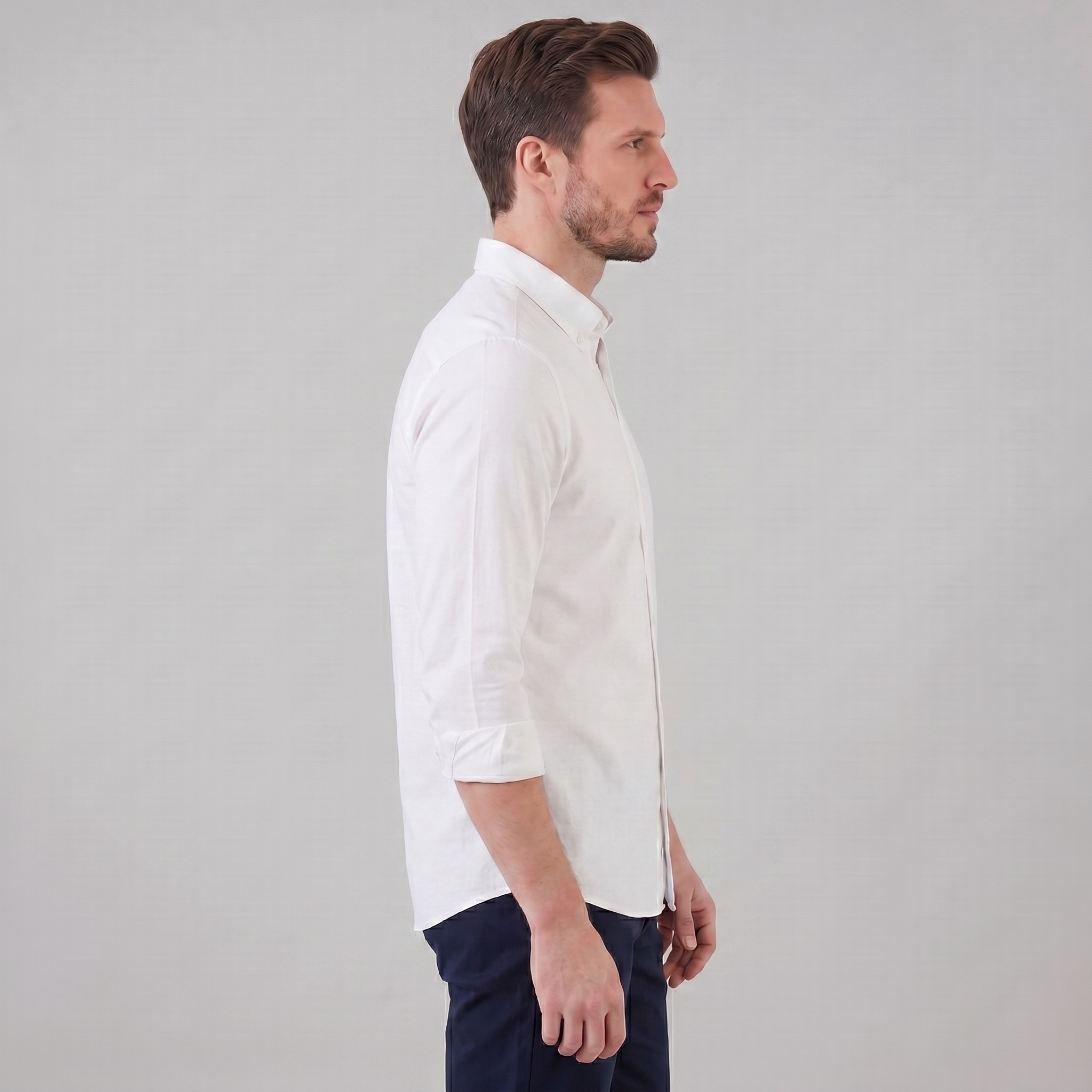 Men's Cotton Oxford Button-Down Dress Shirt for Formal and Casual Wear