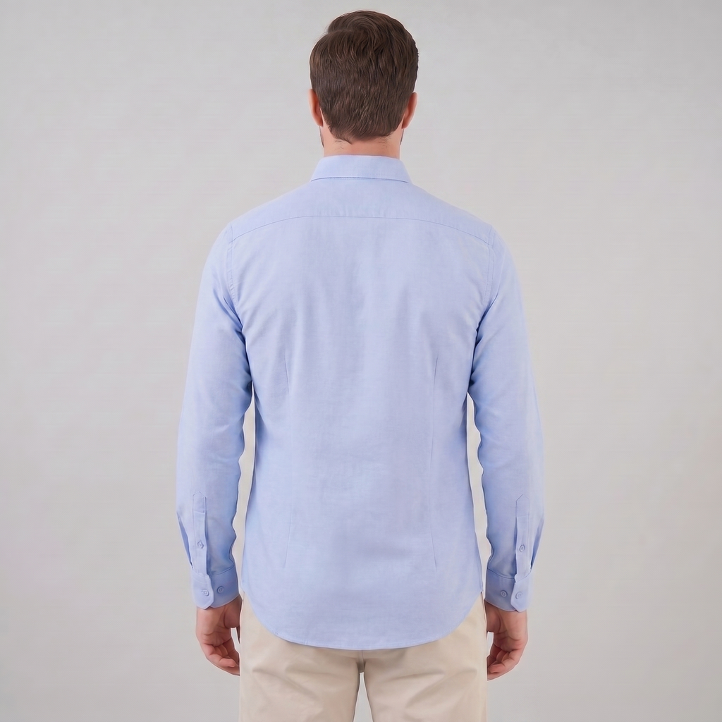 Men's Cotton Oxford Button-Down Dress Shirt for Formal and Casual Wear