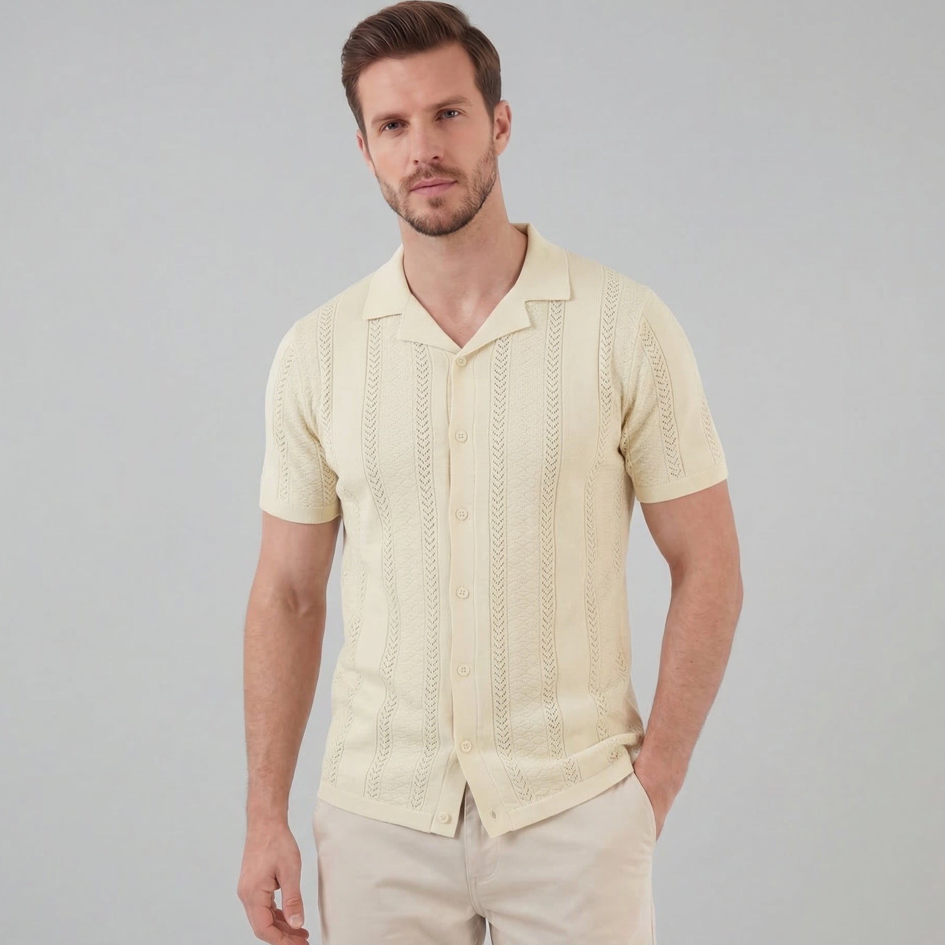 Men's Cotton Short Sleeve Summer Shirt for Casual Wear
