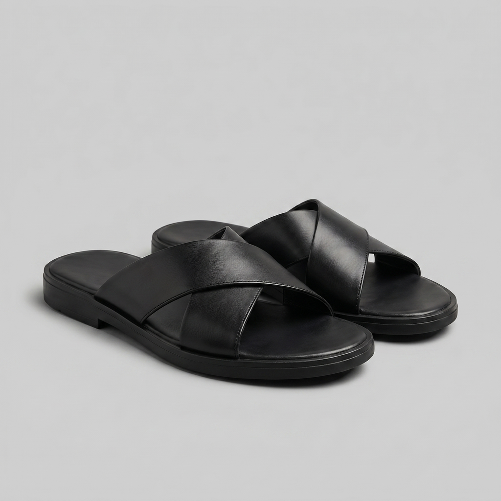 Men's Cross Strap Slide Sandals for Casual Wear - Comfortable Footwear