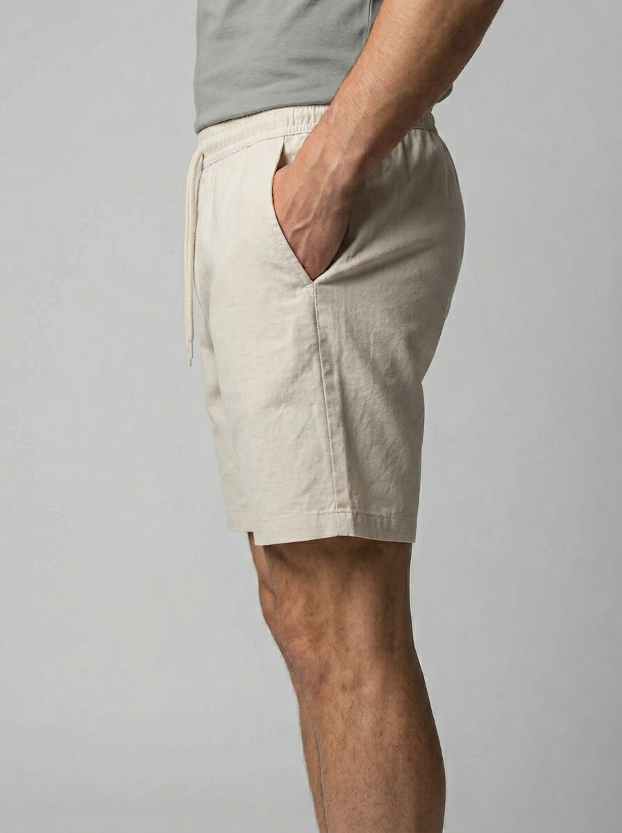 Men's Drawstring Waist Lounge Shorts - Comfortable Cotton Casual Wear
