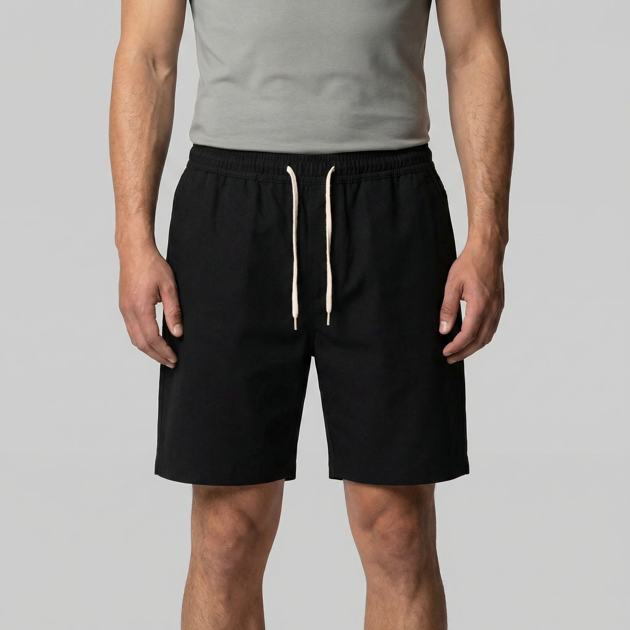 Men's Drawstring Waist Lounge Shorts - Comfortable Cotton Casual Wear