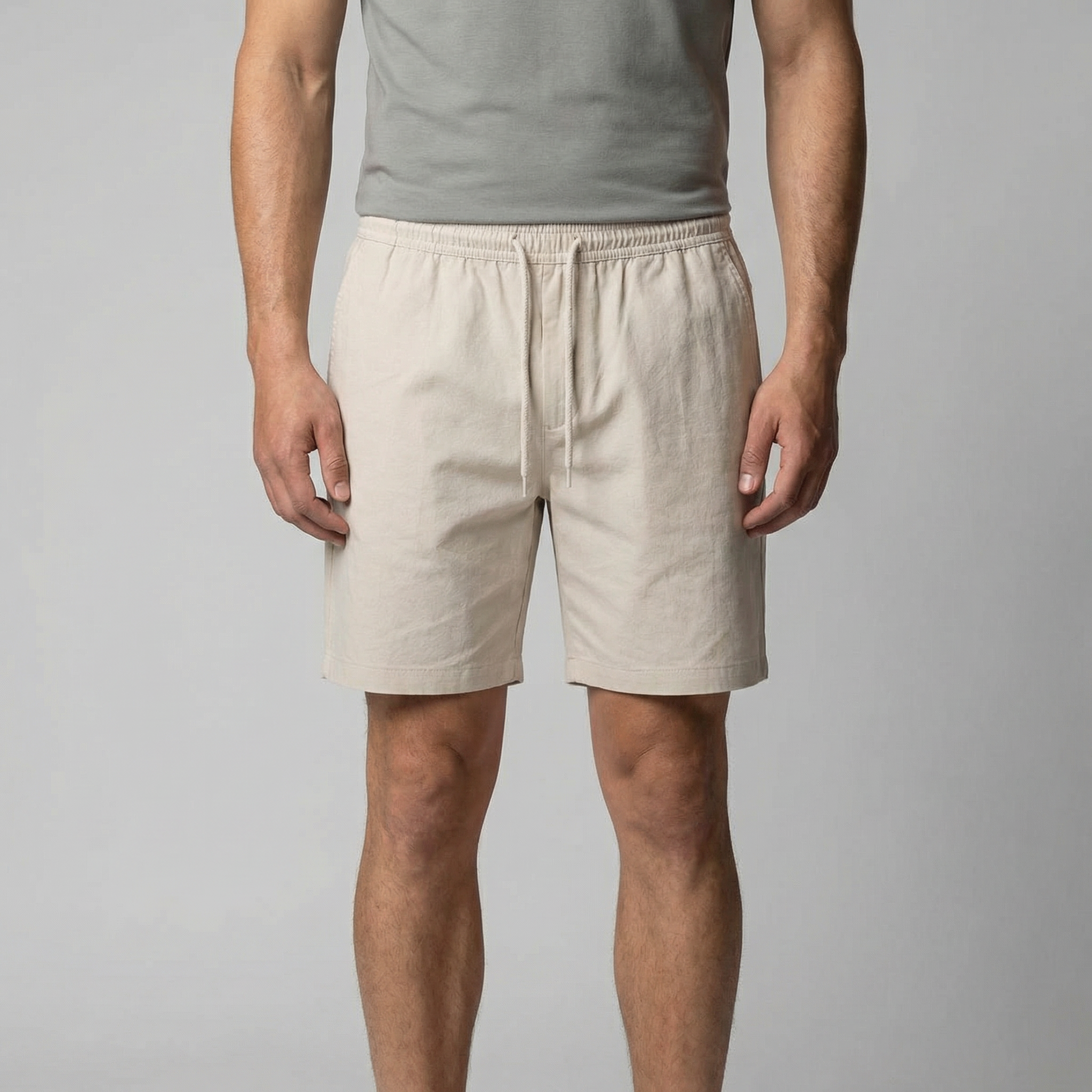 Men's Drawstring Waist Lounge Shorts - Comfortable Cotton Casual Wear