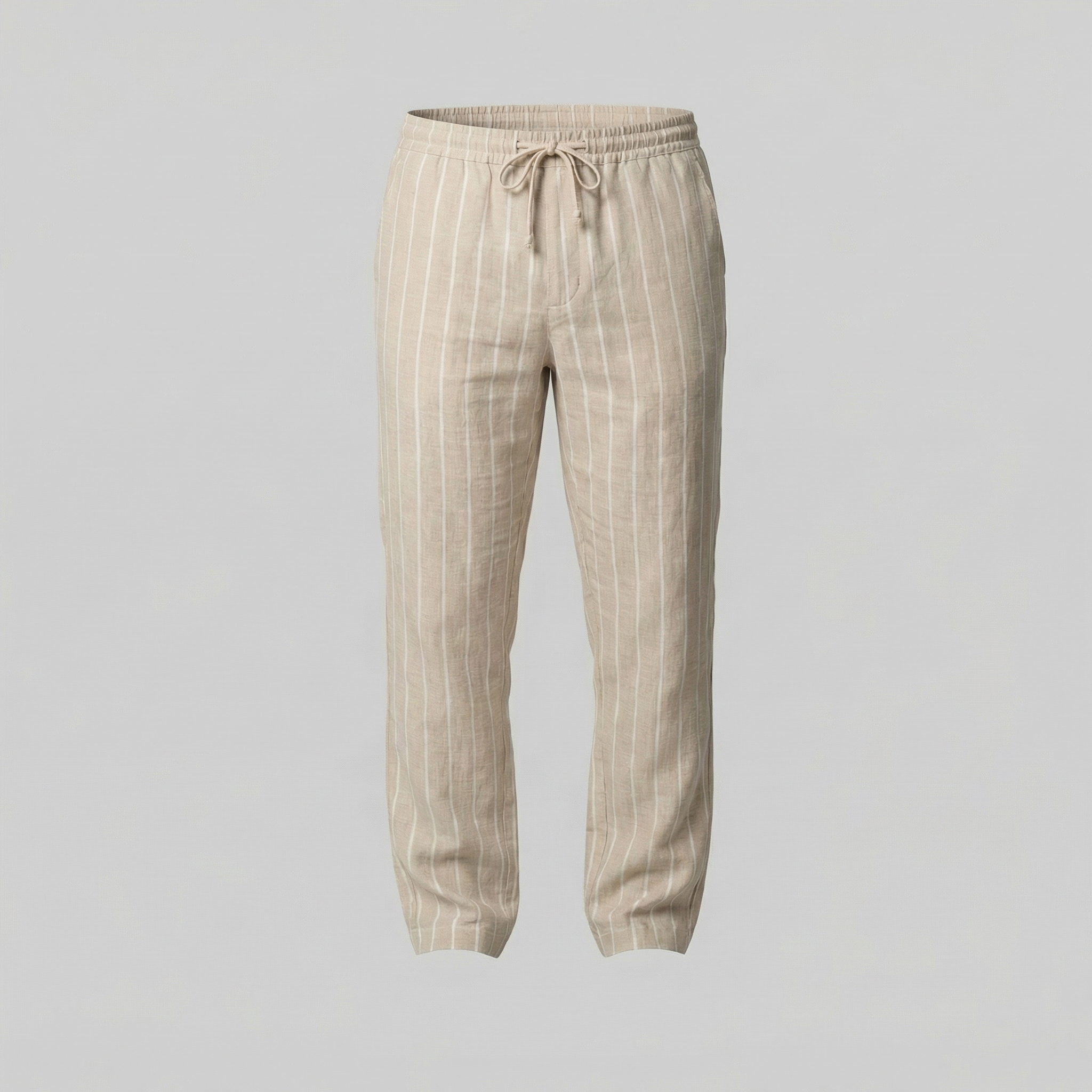 Men's Drawstring Waist Trousers - Comfortable Casual Pants for Everyday Wear