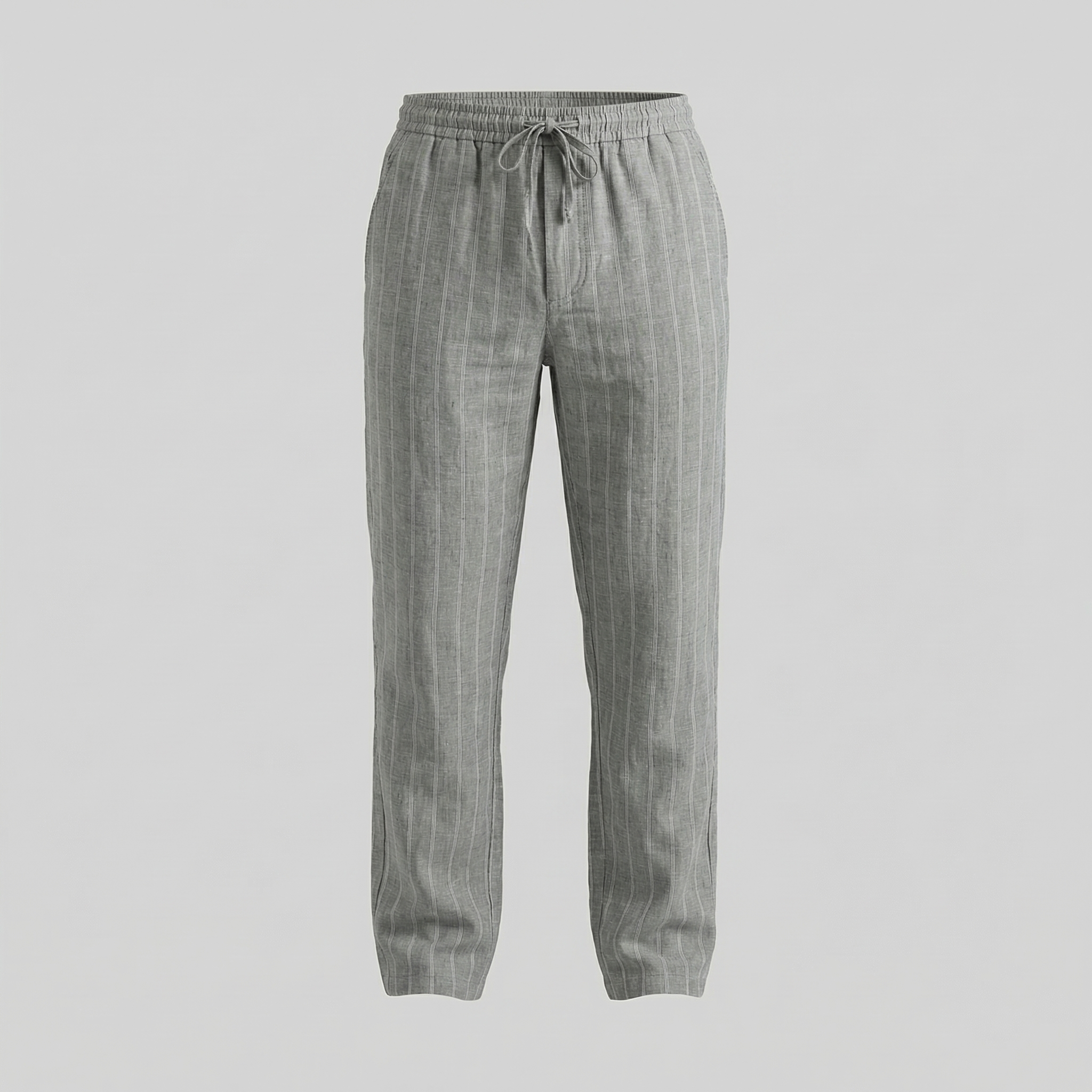 Men's Drawstring Waist Trousers - Comfortable Casual Pants for Everyday Wear