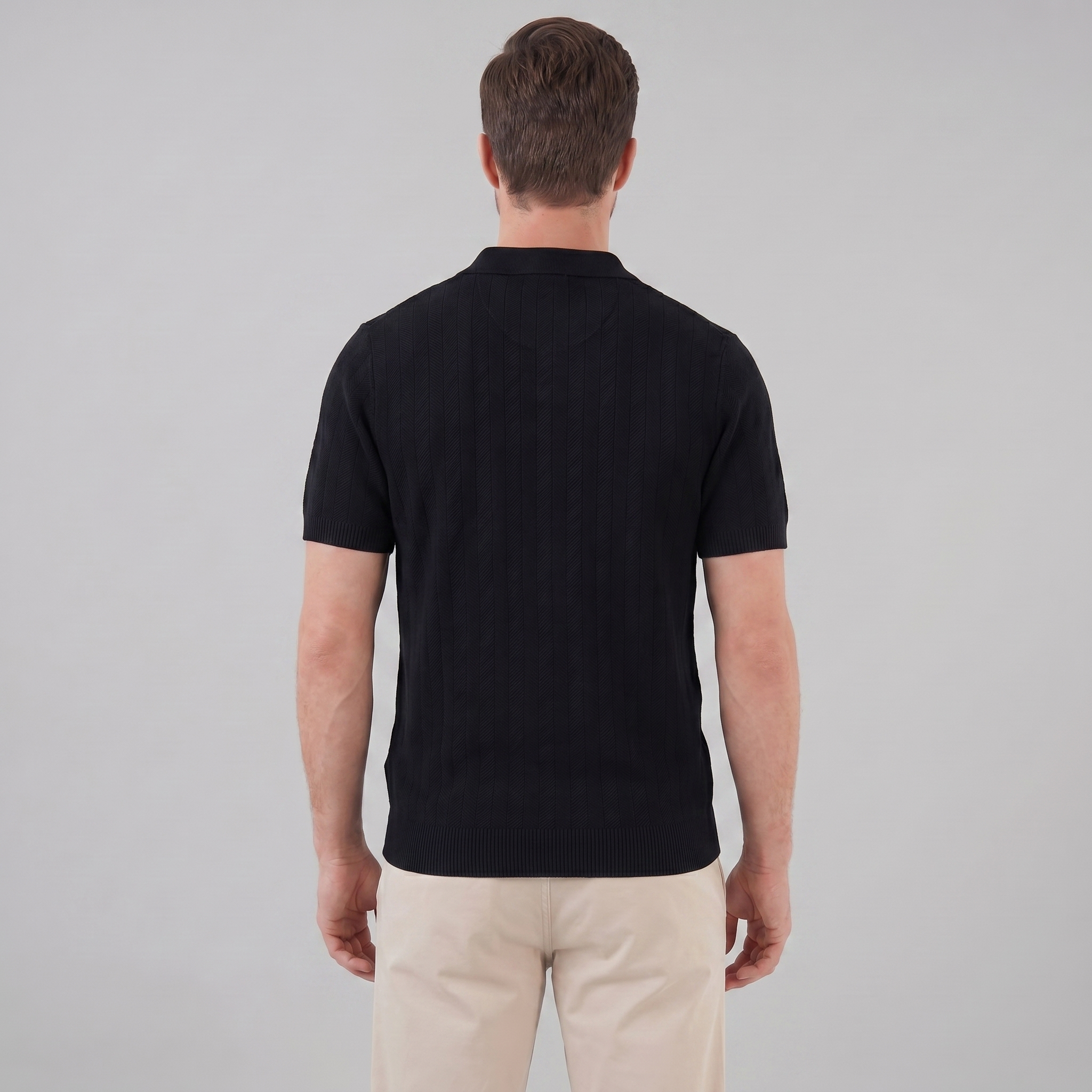 Men's Knit Button-Up Shirt - Soft Fabric, Casual Style for Everyday Wear