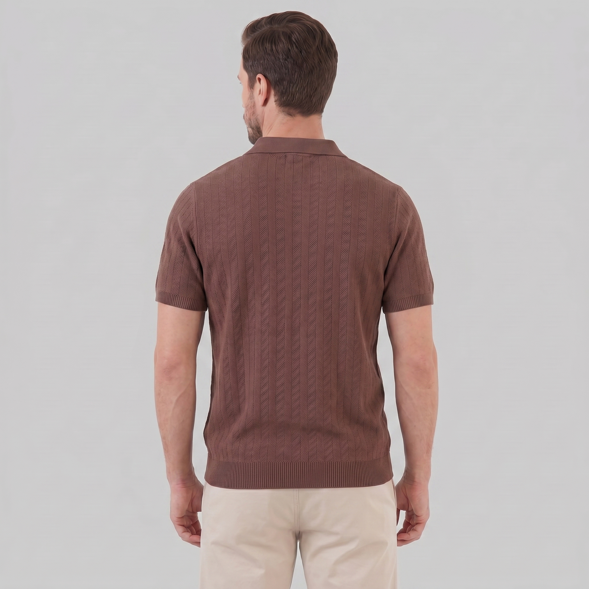 Men's Knit Button-Up Shirt - Soft Fabric, Casual Style for Everyday Wear