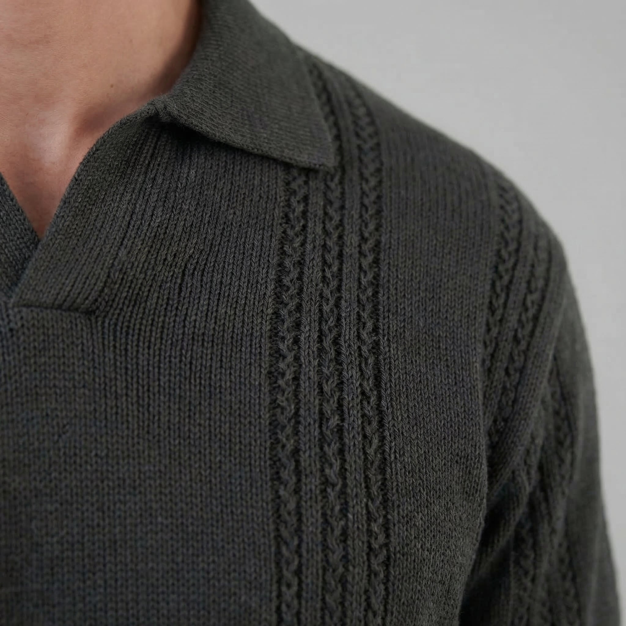 Men's Knit Polo Shirt - Soft Cotton Blend - Casual Wear - Short Sleeve