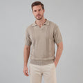 Men's Knit Polo Shirt - Soft Cotton Blend - Casual Wear - Short Sleeve
