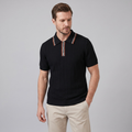 Men's Knit Polo Shirt with Contrast Collar - Casual Wear for Everyday Comfort
