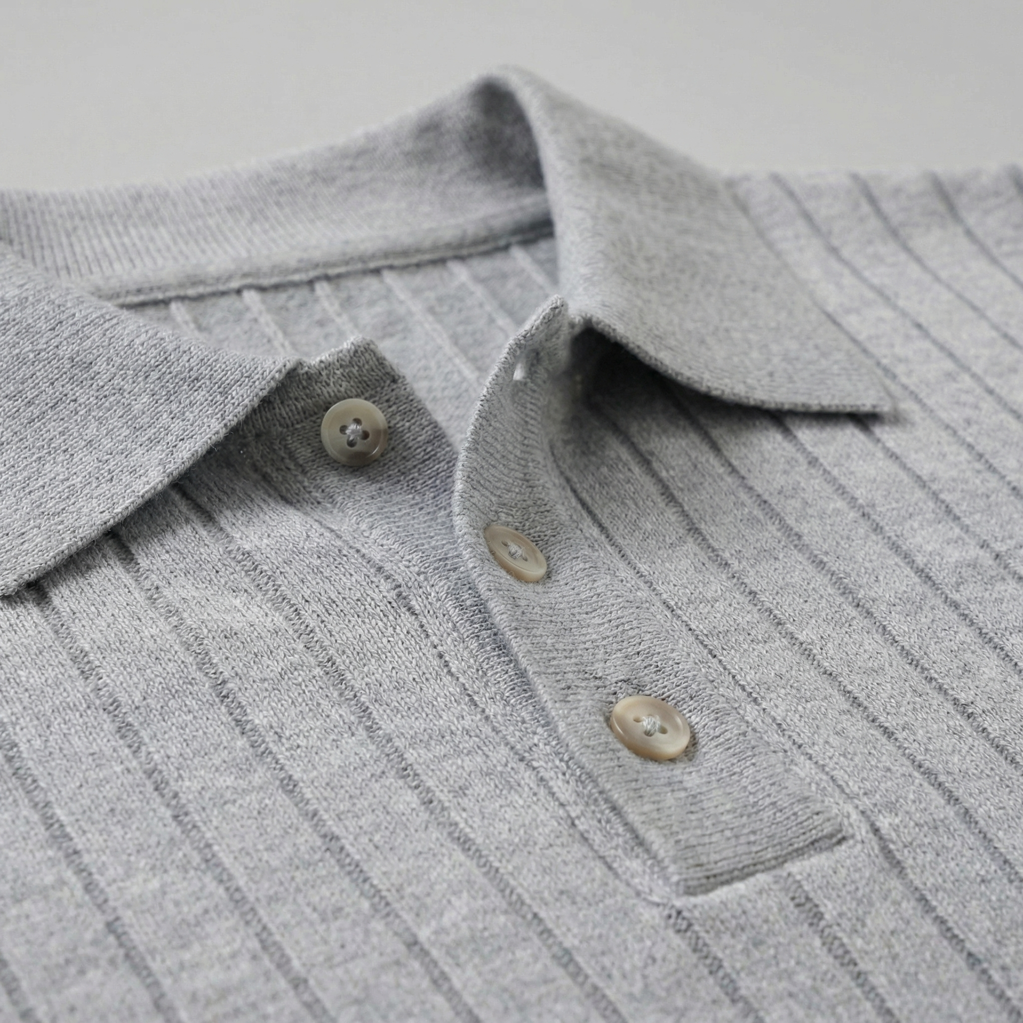 Men's Knit Polo Shirt with Stripes for Casual Wear